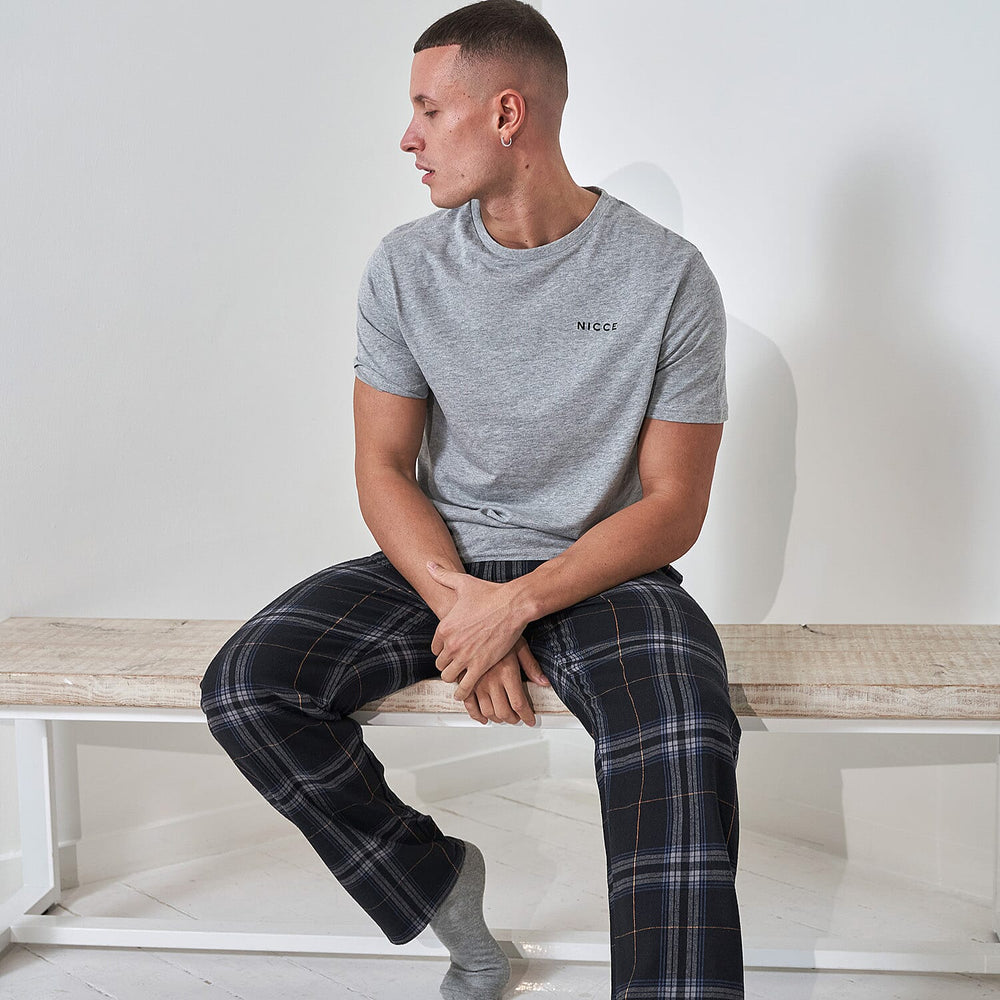 NICCE 100% Cotton Mens 5 Pack T-Shirt (Size L - 41-42 inch chest) - Dark Blue, Light Grey, Sea Blue, Black, Green