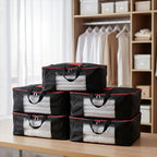 Set of 5 Non-Woven Fabric Storage Bags - Black
