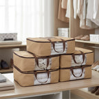 Set of 5 Non-Woven Fabric Storage Bags - Beige