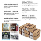 Set of 5 Non-Woven Fabric Storage Bags - Beige