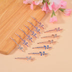 Set of 12 - Multi Austrian Crystal Floral Hair Clips