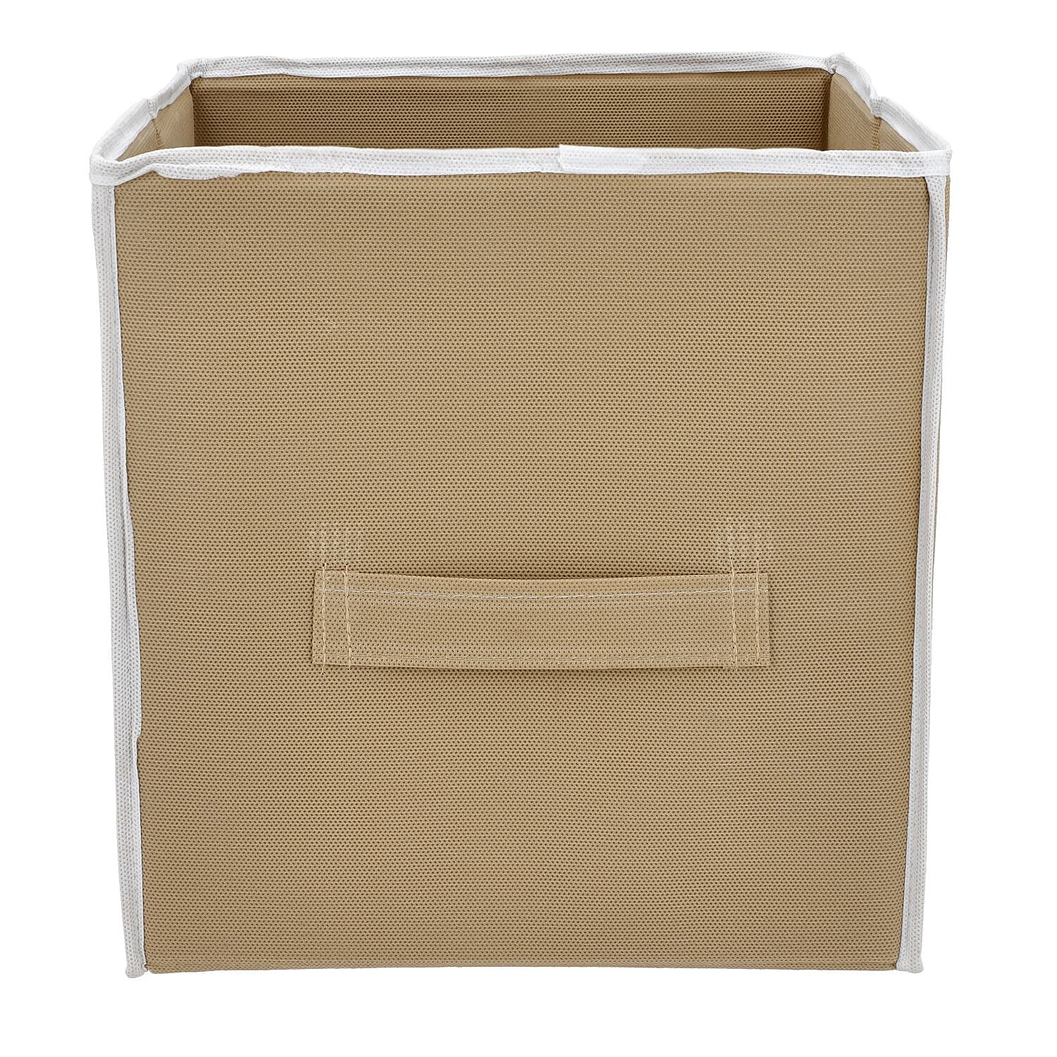 Set of 6 Cube Collapsible Storage Box (Size 28x27x27 cm) - Beige