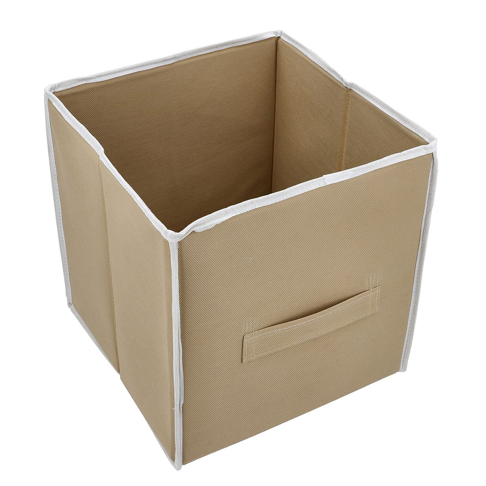 Set of 6 Cube Collapsible Storage Box (Size 28x27x27 cm) - Beige