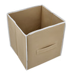 Set of 6 Cube Collapsible Storage Box (Size 28x27x27 cm) - Beige