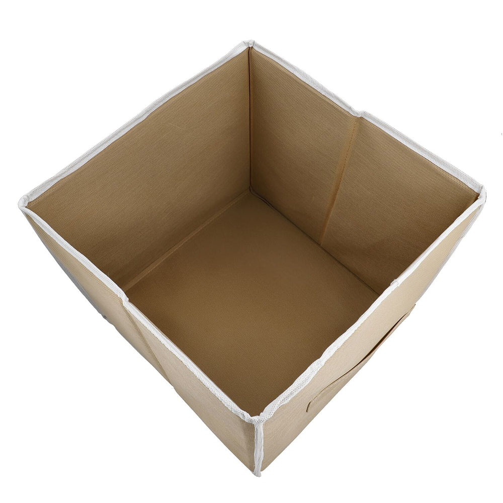 Set of 6 Cube Collapsible Storage Box (Size 28x27x27 cm) - Beige