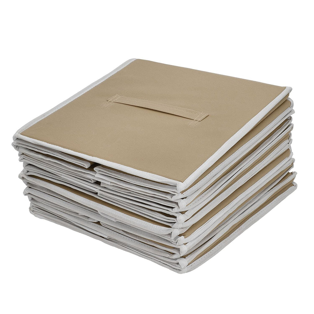 Set of 6 Cube Collapsible Storage Box (Size 28x27x27 cm) - Beige