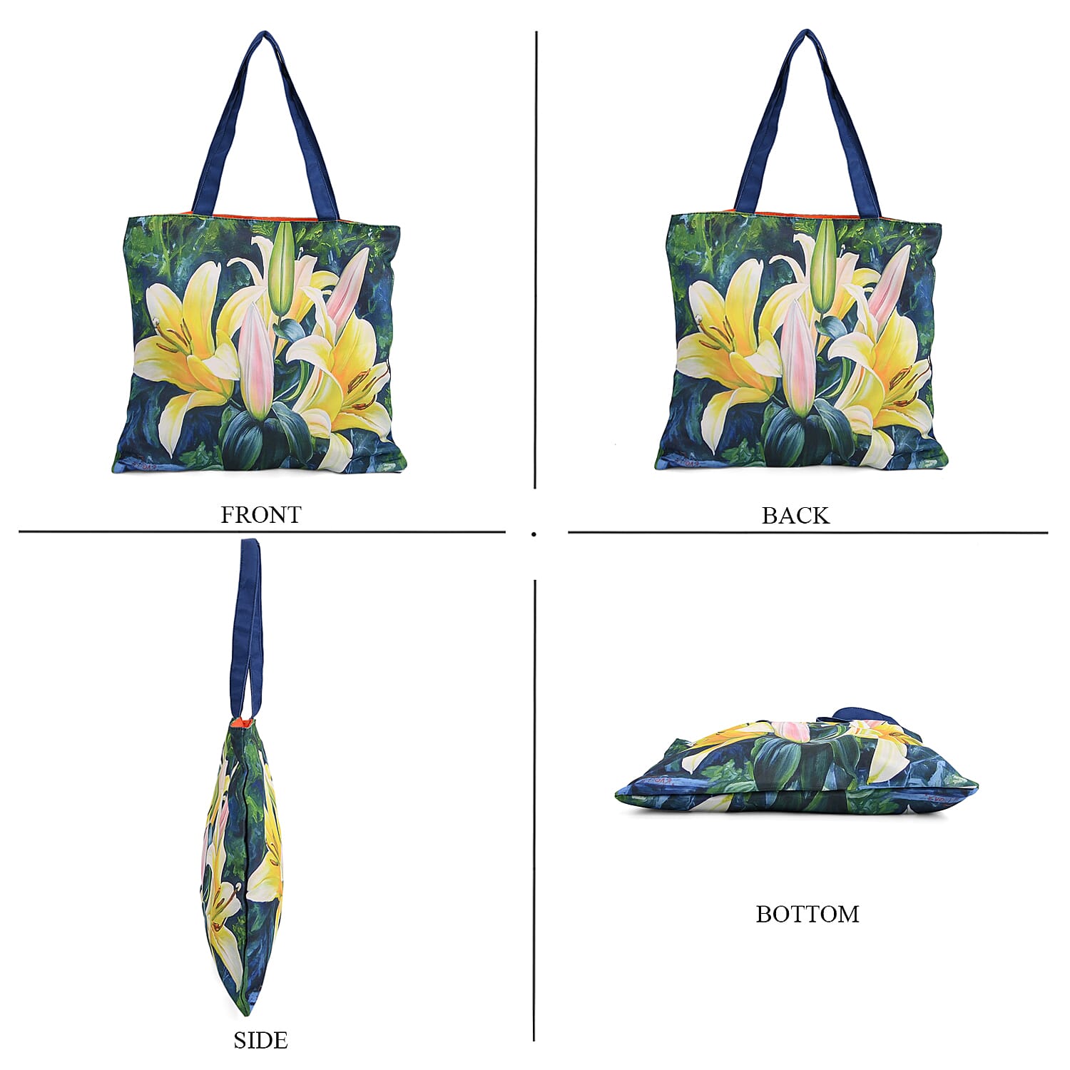 The Best Gifting offer - Designer Inspired Set of 6 Printed Reversible Zip Detail Tote Bags