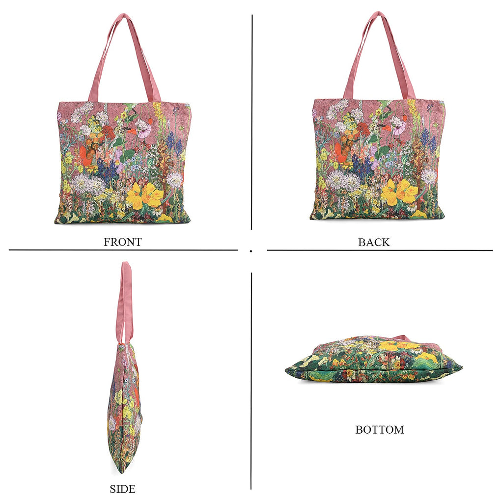 The Best Gifting offer - Designer Inspired Set of 6 Printed Reversible Zip Detail Tote Bags