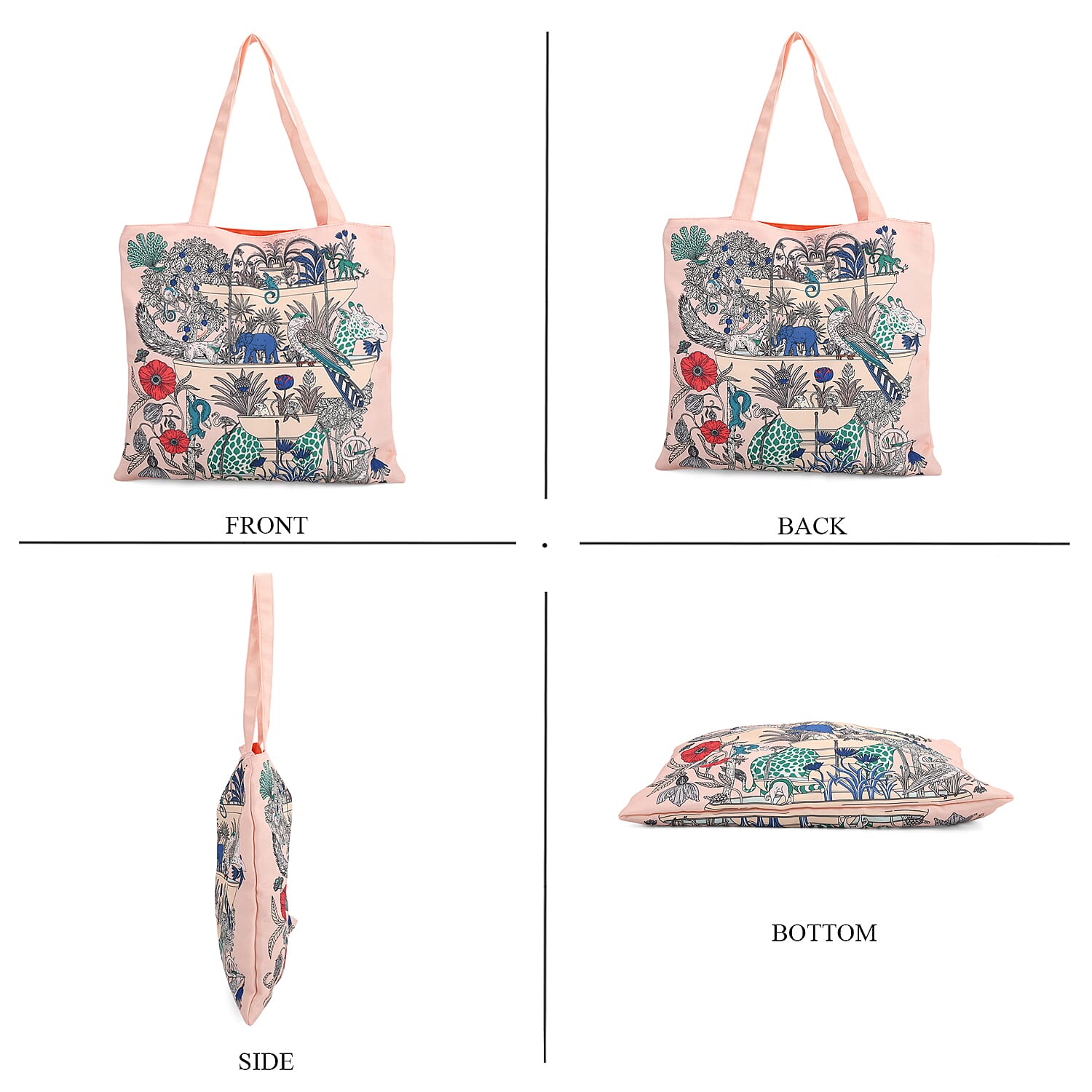 The Best Gifting offer - Designer Inspired Set of 6 Printed Reversible Zip Detail Tote Bags