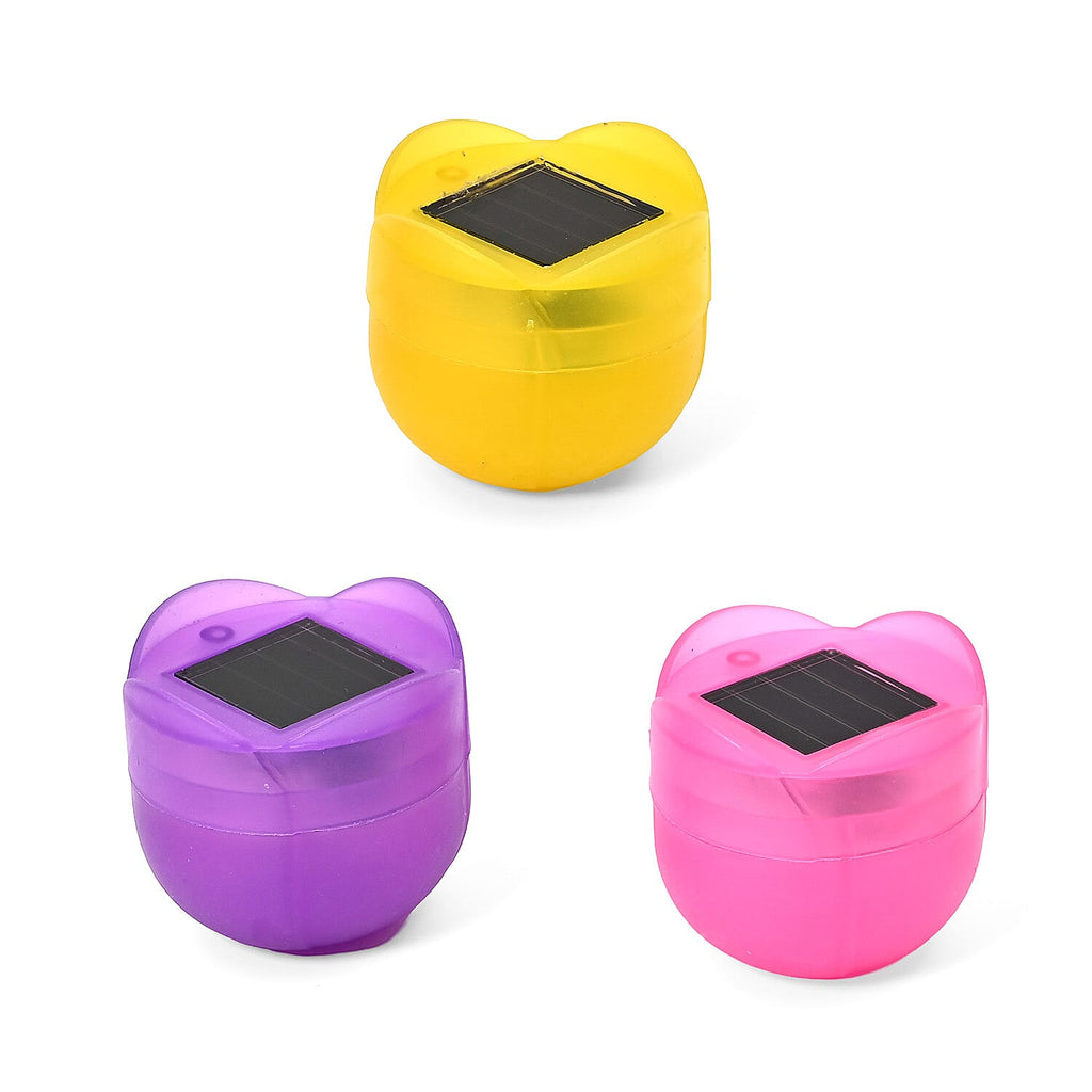 Set of 6  Tulip Flower Solar Garden LED Light - Pink, Yellow & Purple