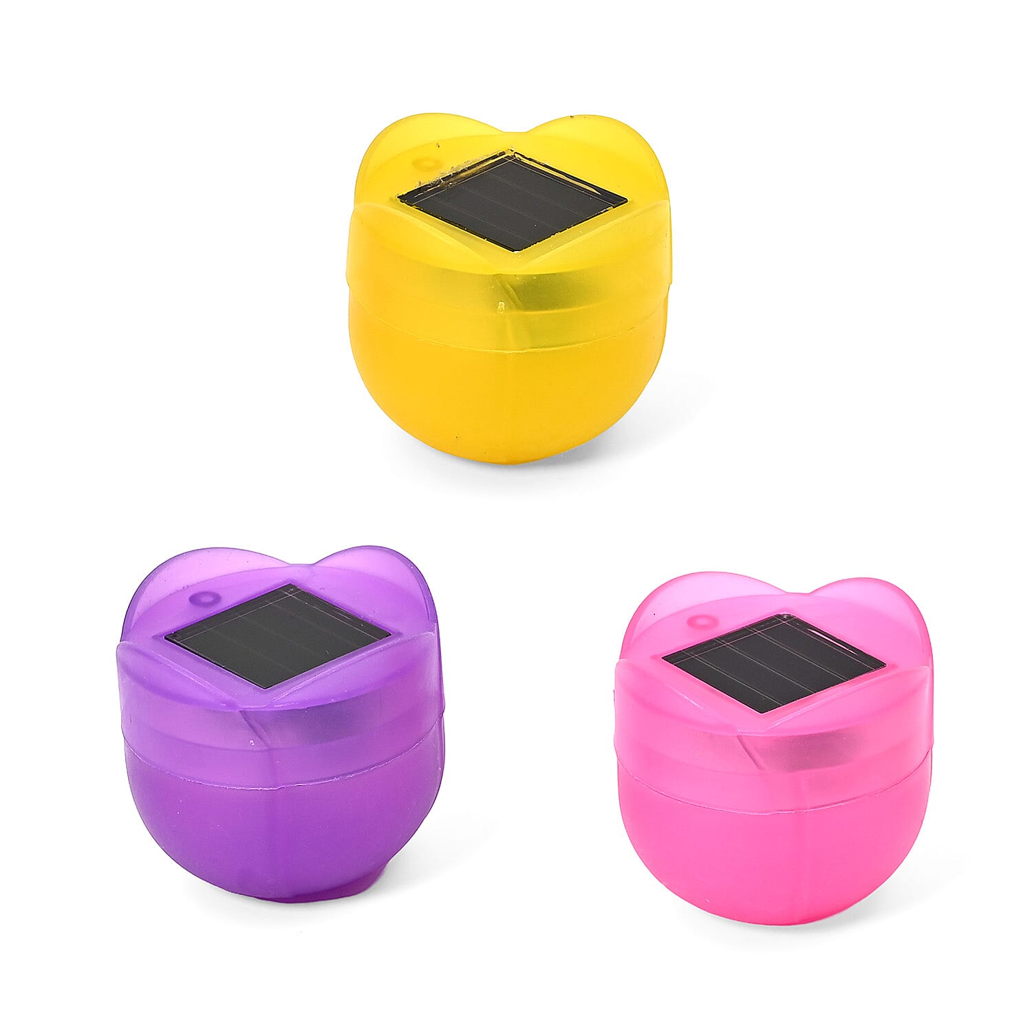 Set of 6  Tulip Flower Solar Garden LED Light - Pink, Yellow & Purple