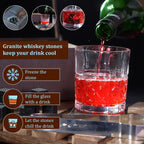 Set of 8 Whiskey Cooler Gemstones Eagle with Wooden Box (Size - 12cm) - Brown