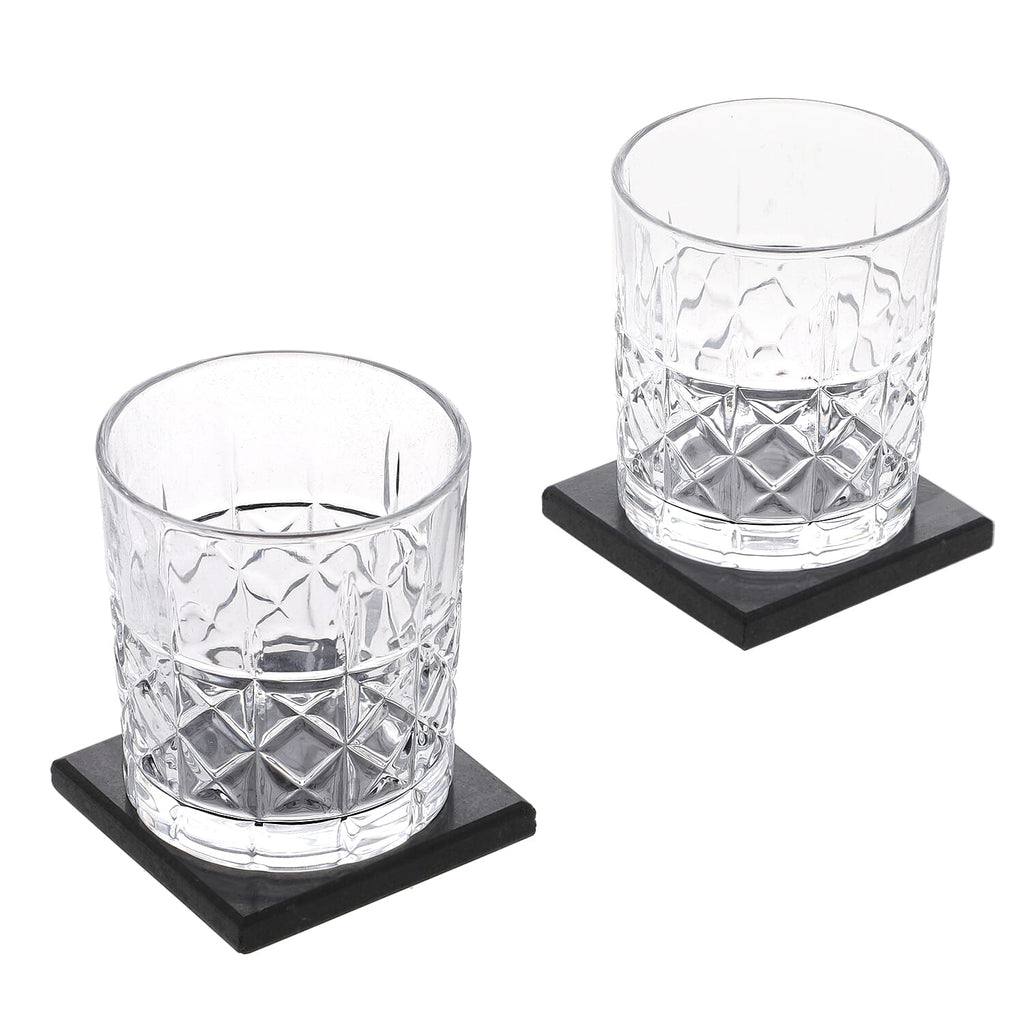 Set of 8 Whiskey Cooler Gemstones Eagle with Wooden Box (Size - 12cm) - Brown