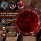 Set of 8 Whiskey Cooler Gemstones Geometry Wooden Box (Size - 12cm) - Brown
