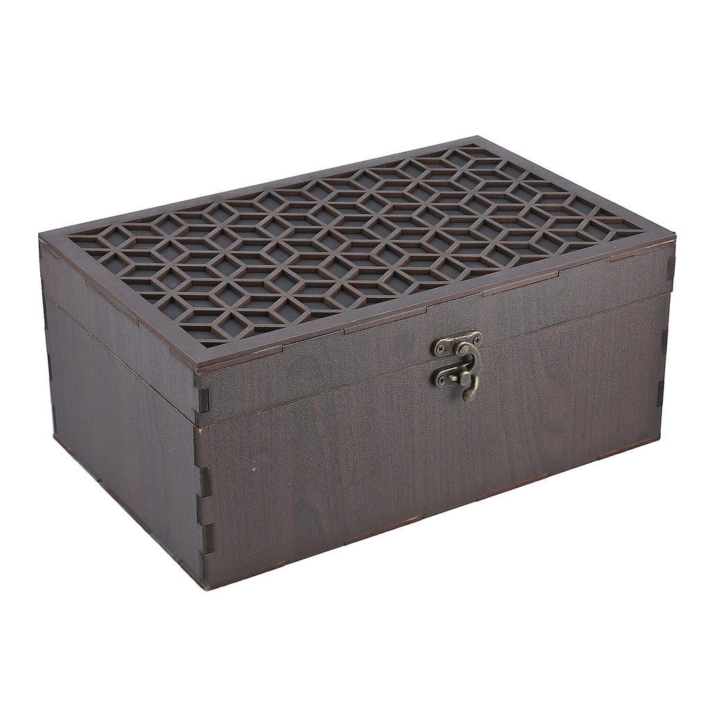 Set of 8 Whiskey Cooler Gemstones Geometry Wooden Box (Size - 12cm) - Brown