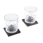 Set of 8 Whiskey Cooler Gemstones Geometry Wooden Box (Size - 12cm) - Brown
