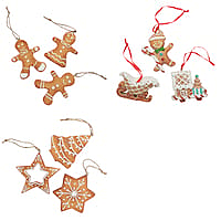 Set of 9-Hanging Gingerbread Christmas Ornaments