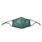 Set of 2 -  Christmas Print 100% Cotton Mask with Filter (Adult and Kid) - Green