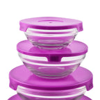 Set of Five Glass Storage Bowls