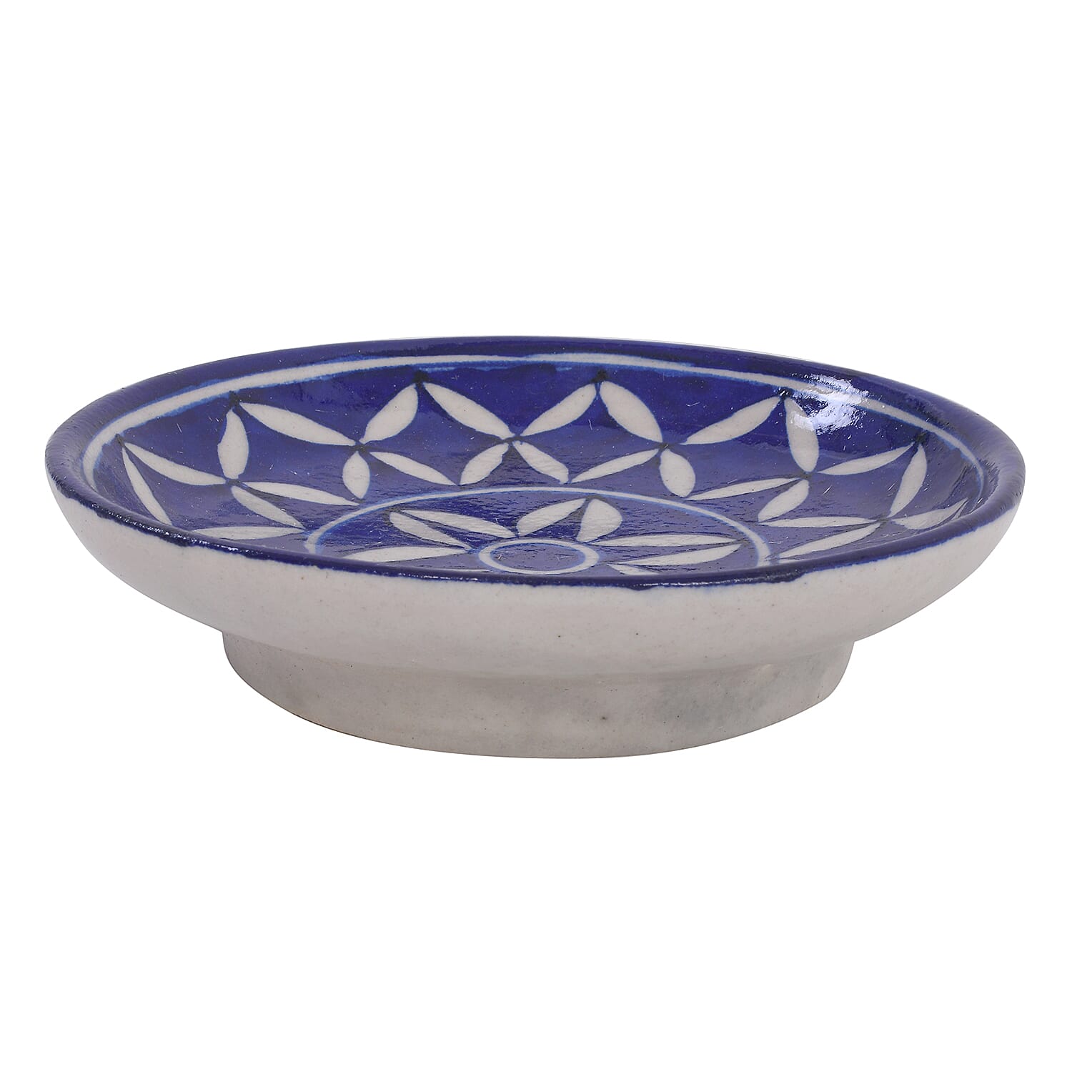 Jaipur Blue - Set of 4 Hand Painted Ceramic Plates (Size 15 Cm) - Blue