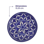 Jaipur Blue - Set of 4 Hand Painted Ceramic Plates (Size 15 Cm) - Blue
