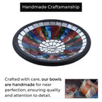 Set of 3 Handmade Mosaic Terracotta Rattan Round Bowl - Multi