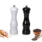 Set of 2 - Stainless Steel Manual Salt and Pepper Mill (Size 21x6 Cm) - Black and White