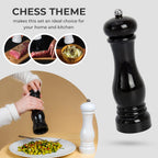 Set of 2 - Stainless Steel Manual Salt and Pepper Mill (Size 21x6 Cm) - Black and White