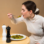 Set of 2 - Stainless Steel Manual Salt and Pepper Mill (Size 21x6 Cm) - Black and White