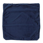 Set of 2 Solid Velvet Cushion Cover with Pom Pom (Size 45x45 Cm)  Light Navy Blue