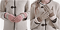 Set of Two Styled By Cashmere Wool Gloves with touchscreen access(One Size) - Beige - Pink