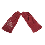 Set of Winter Scarf (Grey) and Gloves (Marroon)
