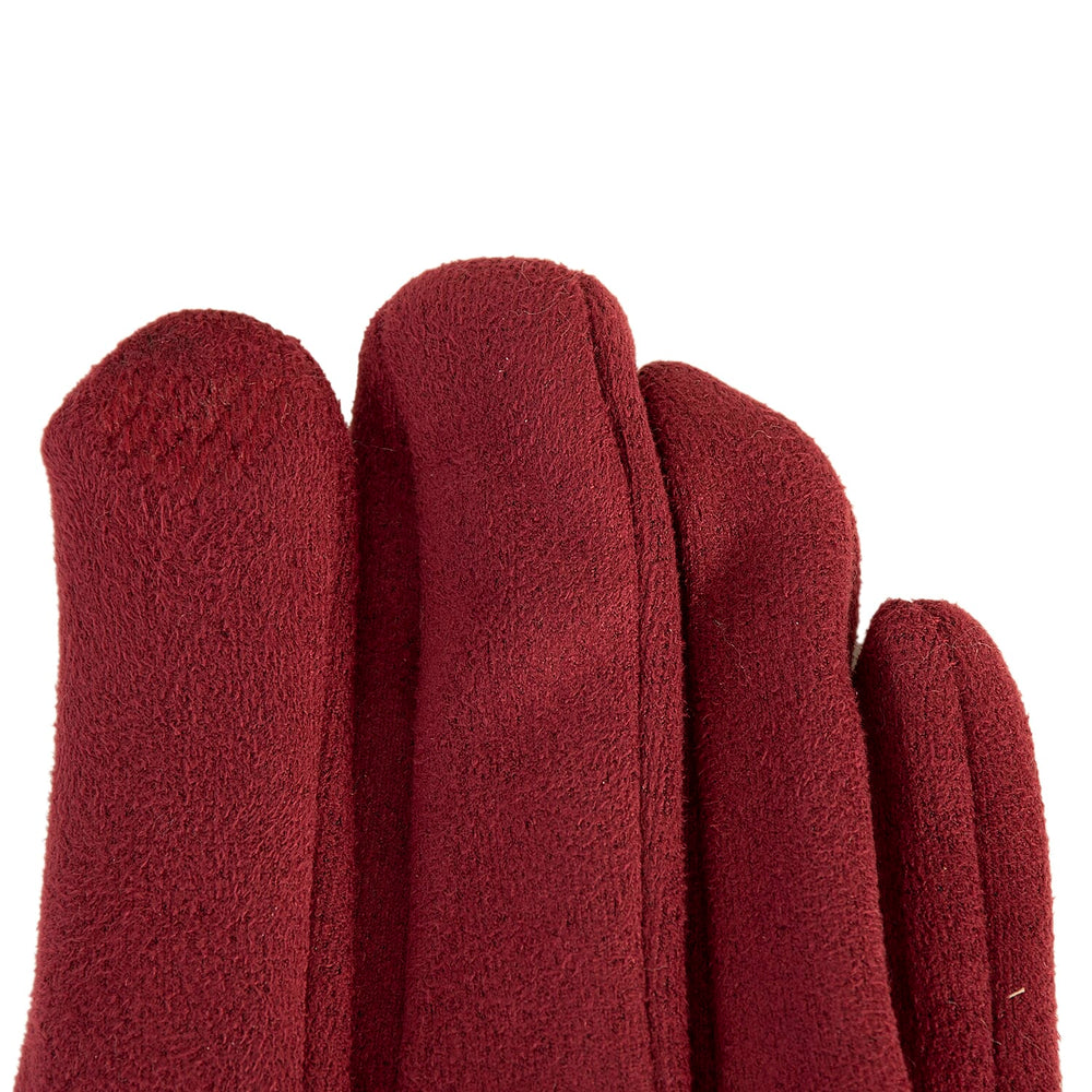 Set of Winter Scarf (Grey) and Gloves (Marroon)