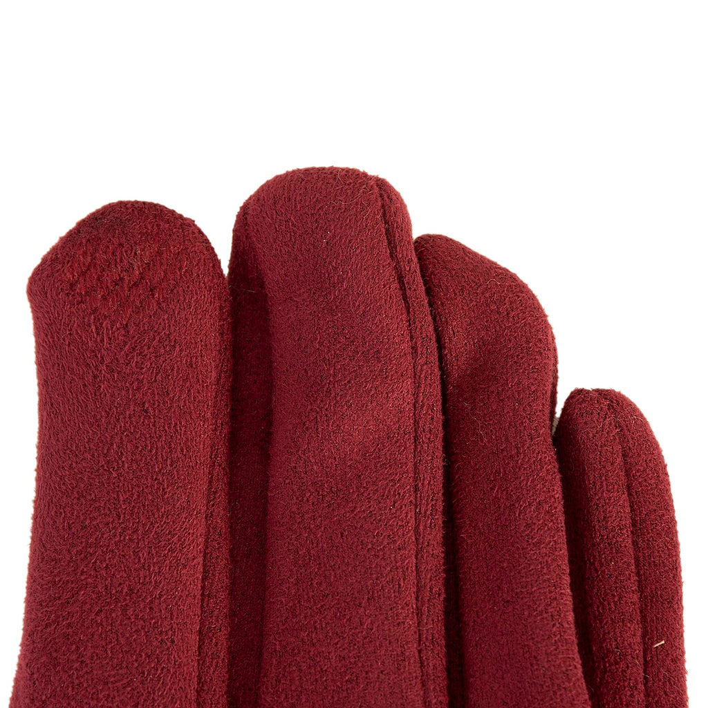 Set of Winter Scarf (Grey) and Gloves (Marroon)