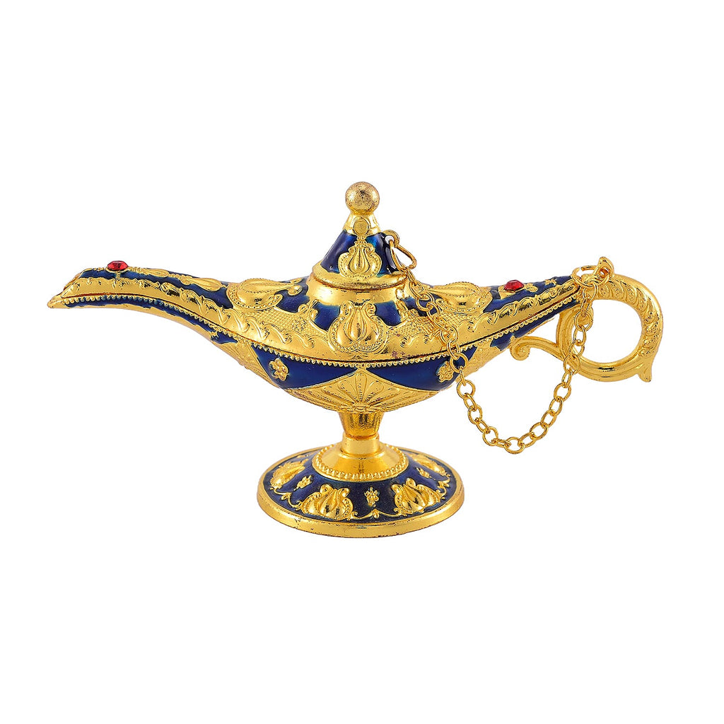 Set of Two Key Chain 1 Jewellery Box in Blue Colour Enamel - White - Red Crystal in Yellow Colour Plating 0.010 Ct.