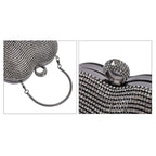 Sheeny Heart Shape Tassel Evening Clutch Bag (Size 15x16 Cm) - Black