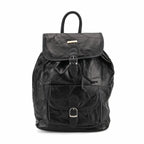 100%  Genuine Leather Classic Shoulder Large  Backpack - Black
