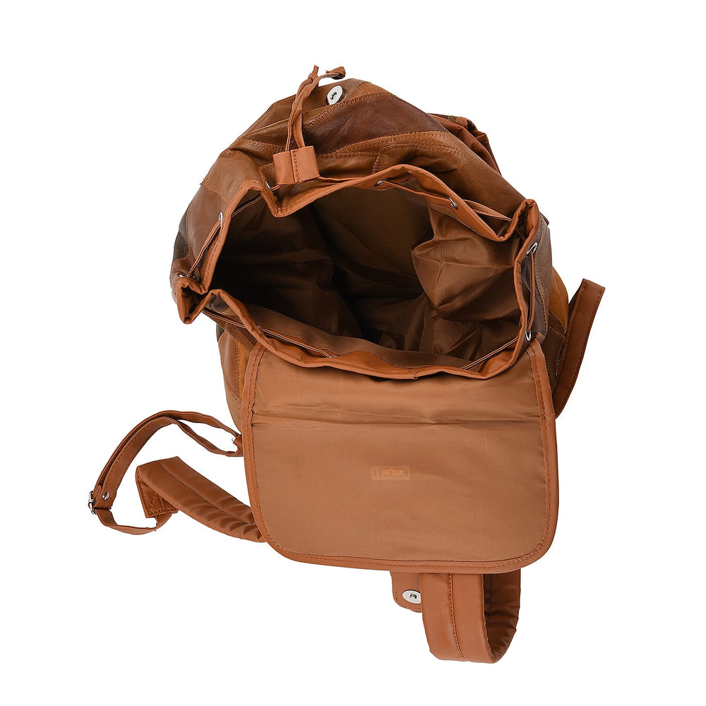 100% Genuine Leather Classic Shoulder Large Backpack - Multi