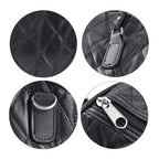Genuine Leather Duffle Bag with Handle Drop - Black