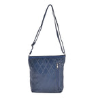 Leather Patchwork Shoulder Bag (Size 37x30x8 ) - Blue & Black