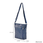 Leather Patchwork Shoulder Bag (Size 37x30x8 ) - Blue & Black
