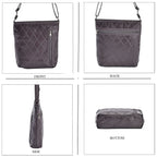 Sheepskin Leather Patchwork Shoulder Bag (Size 37x30x8 ) - Brown & Black