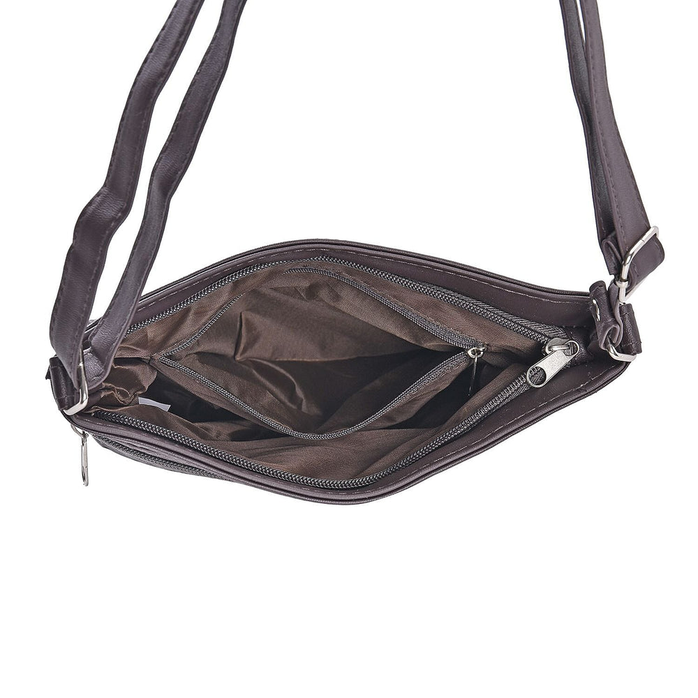 Sheepskin Leather Patchwork Shoulder Bag (Size 37x30x8 ) - Brown & Black