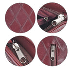 Leather Patchwork Shoulder Bag (Size 37x30x8 ) - Burgundy & Black