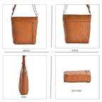 Leather Patchwork Shoulder Bag (Size 37x30x8 ) - Tan & Black