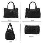 Styled by - 100% Genuine Leather Handbag with Leather Shoulder Strap - Black