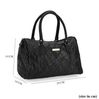 Styled by - 100% Genuine Leather Handbag with Leather Shoulder Strap - Black