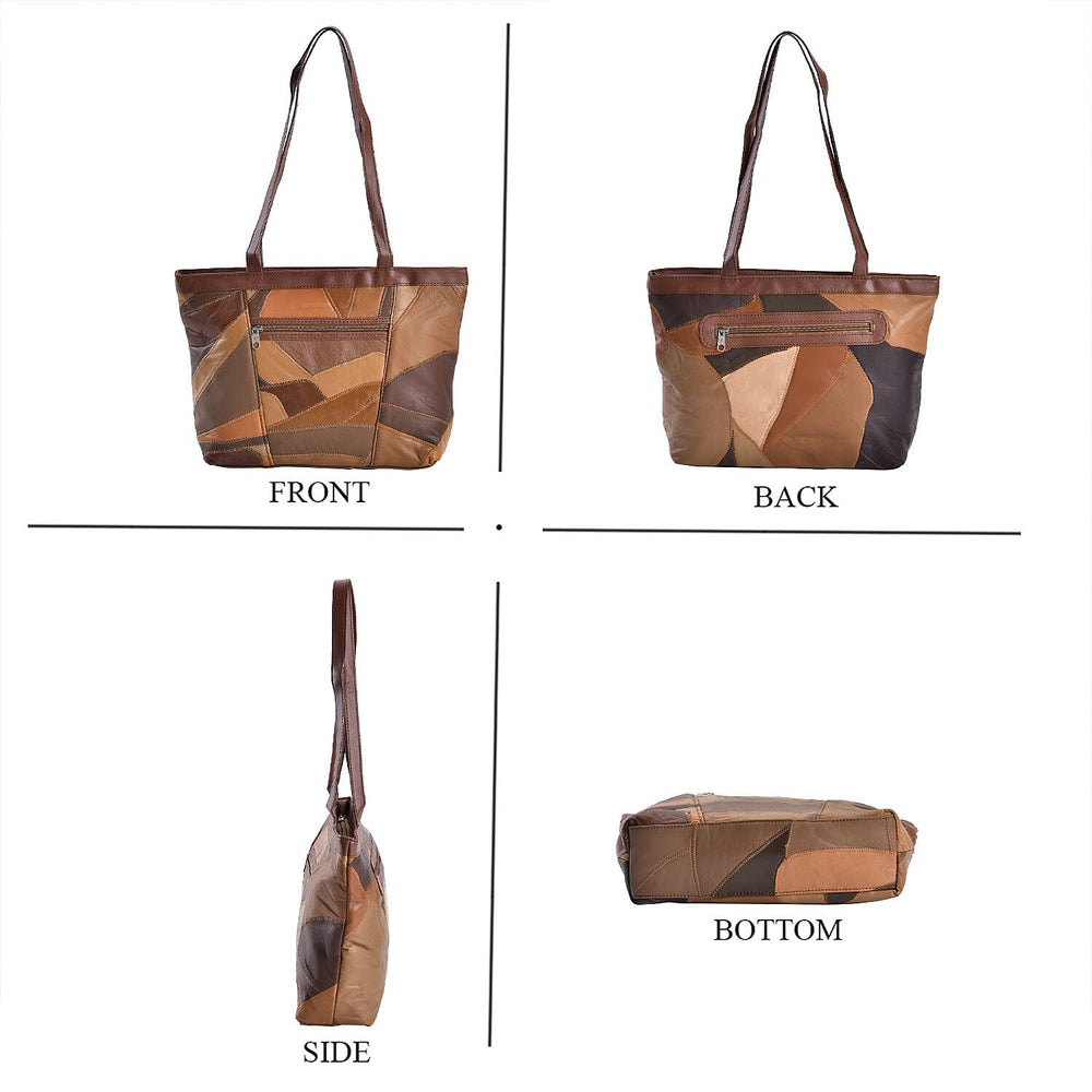 100% Genuine Leather Shoulder Bag (Size 37x25x9 cm) - Multi Color
