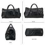 100% Genuine Leather Travel Duffle Bag (Size 51x23x28 cm) - Black