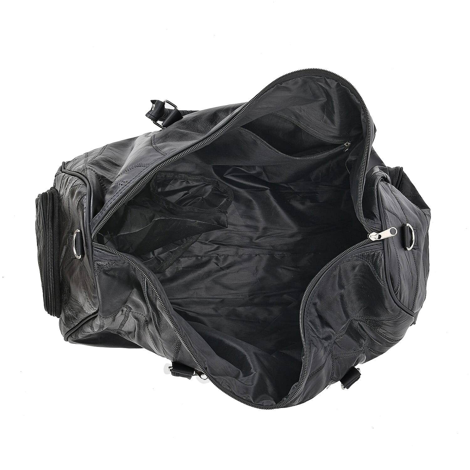 100% Genuine Leather Travel Duffle Bag (Size 51x23x28 cm) - Black